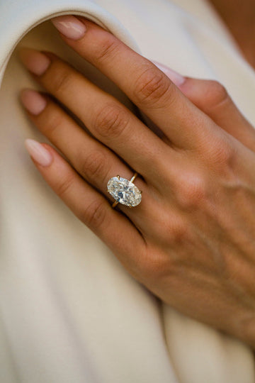 4.0CT-6.0CT Oval Lab Grown Diamond Solitaire Engagement Ring