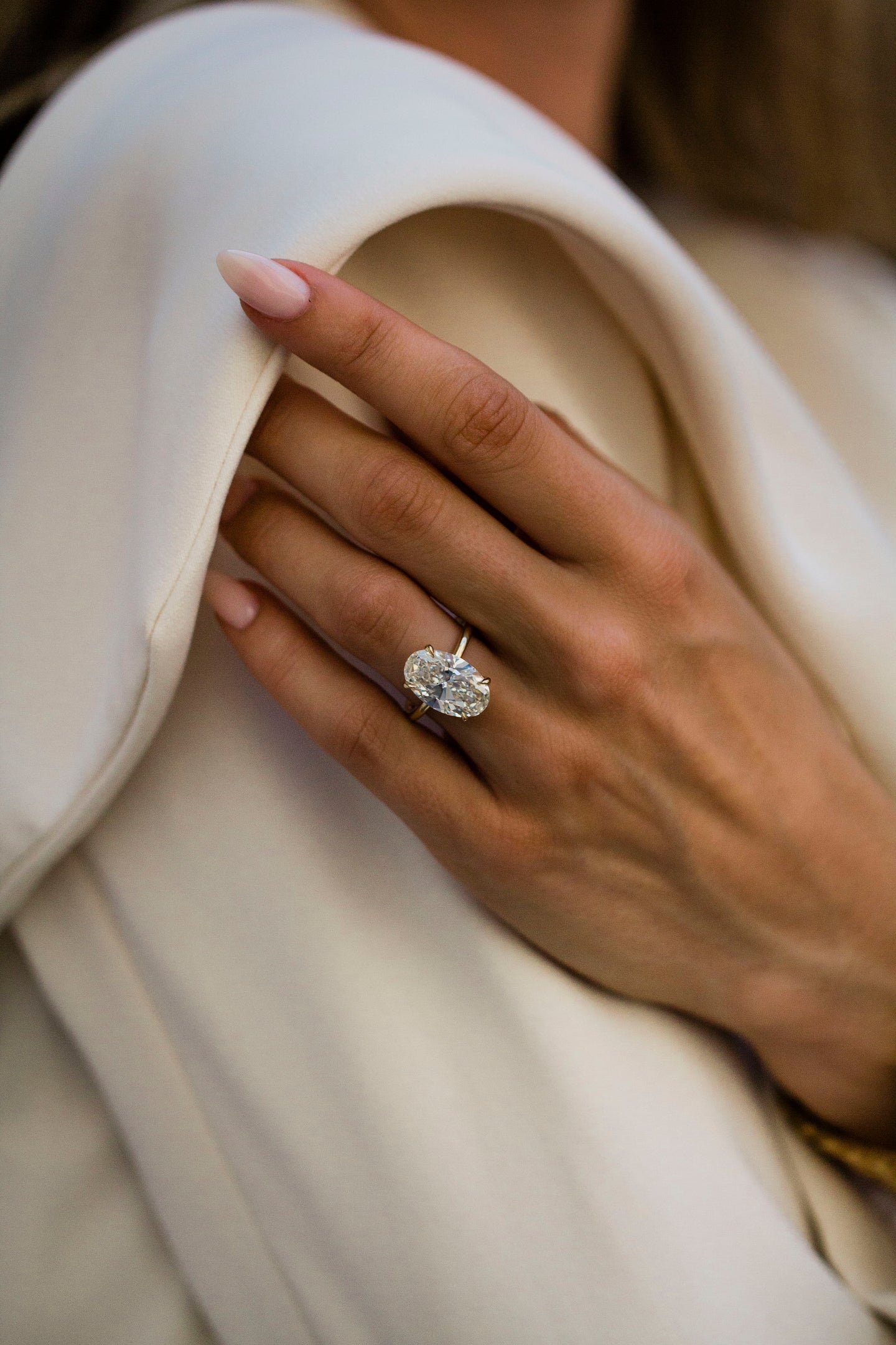 4.0CT-6.0CT Oval Lab Grown Diamond Solitaire Engagement Ring
