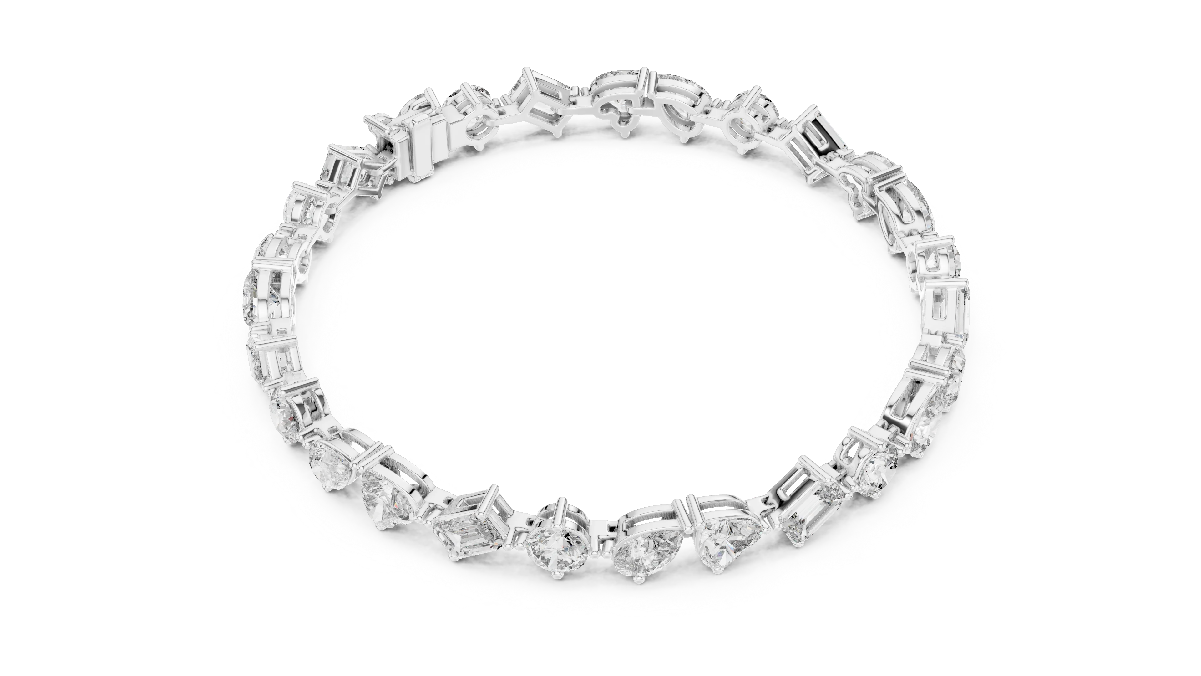 Fancy Multi Shape Lab Grown Diamond Bracelet