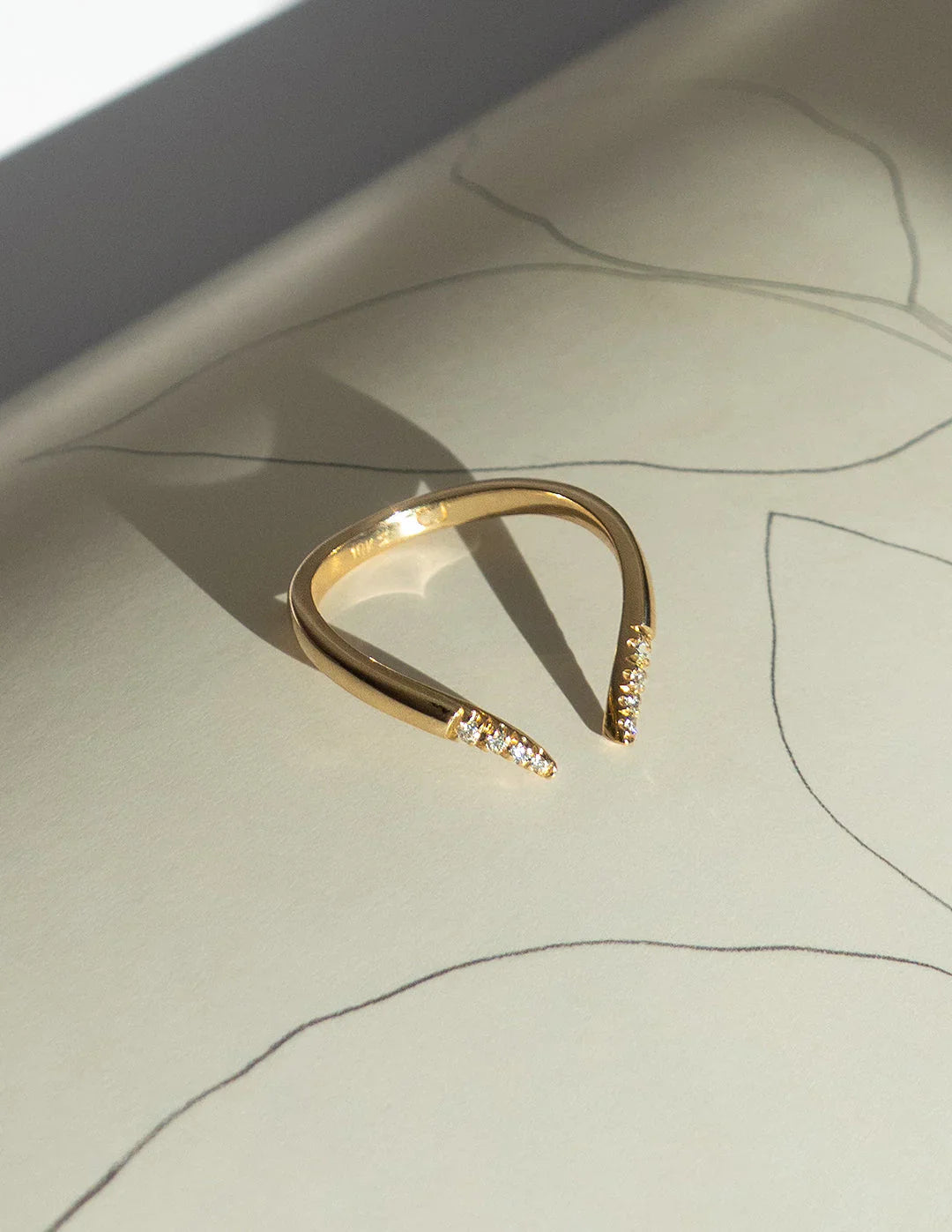 2.0CT Pear Lab Grown Diamond Unique Ring With Open Cuff Band