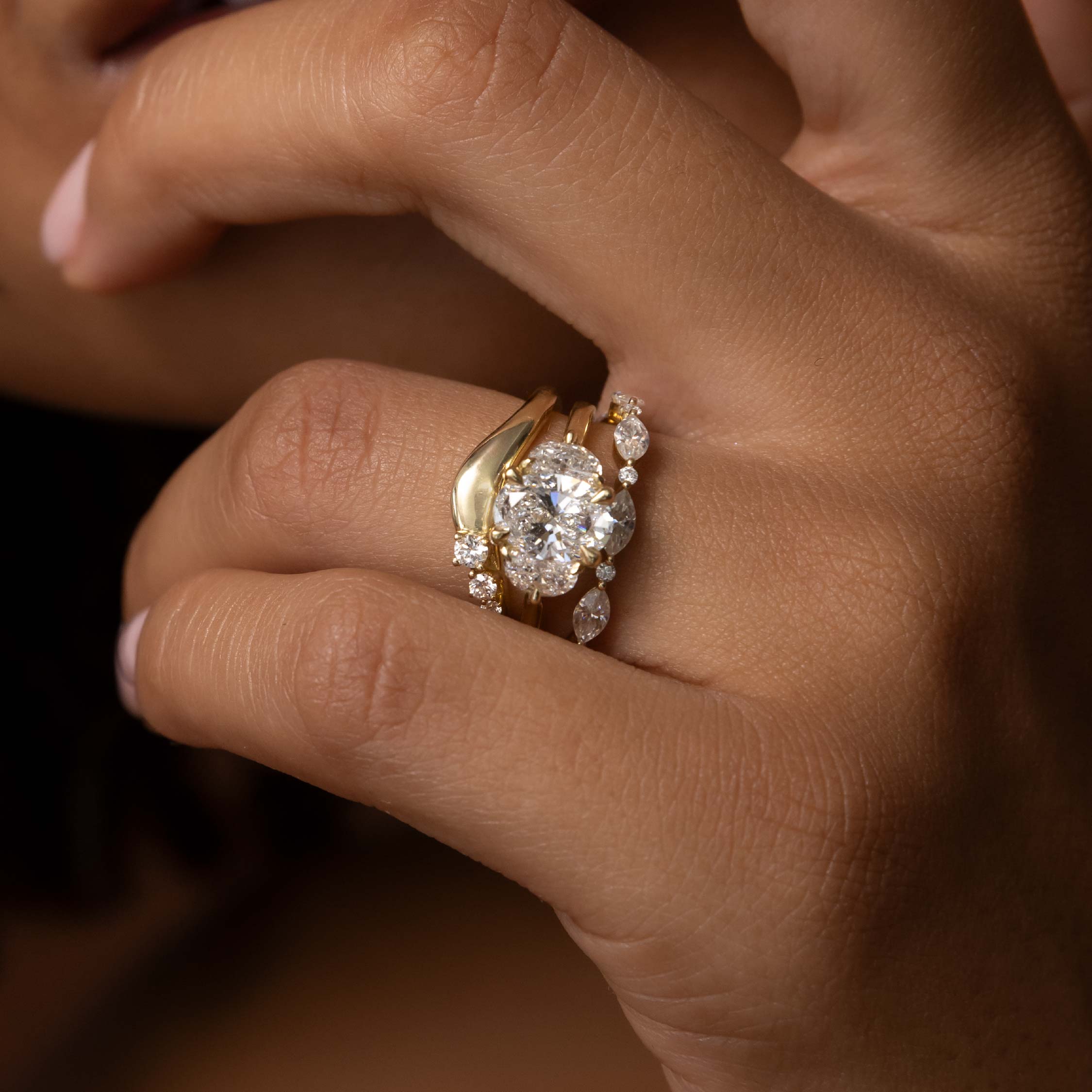 The Freya Ring - Marquise and Round Brilliant Band