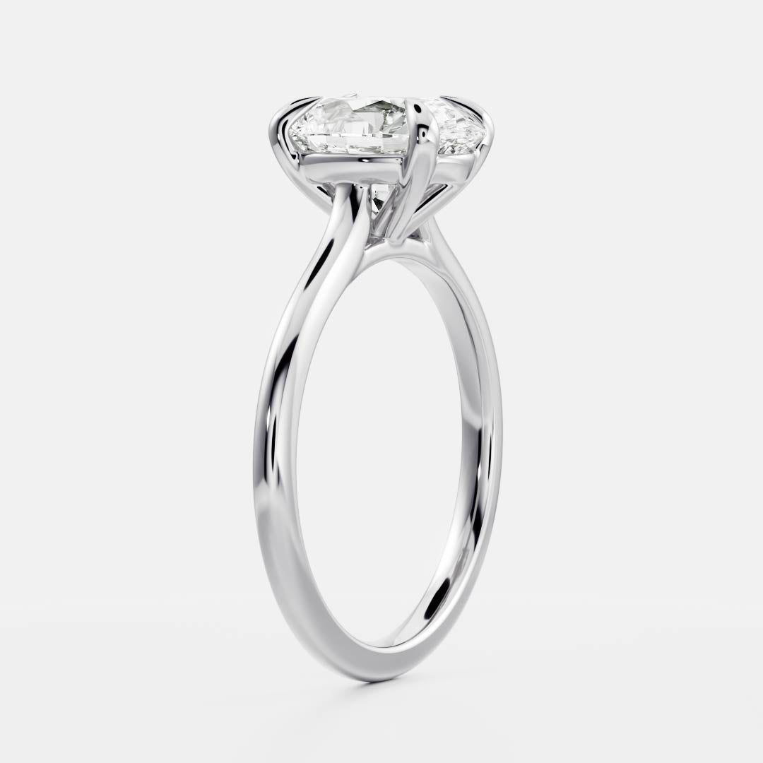 The Luise Ring® - Oval Cathedral Solitaire