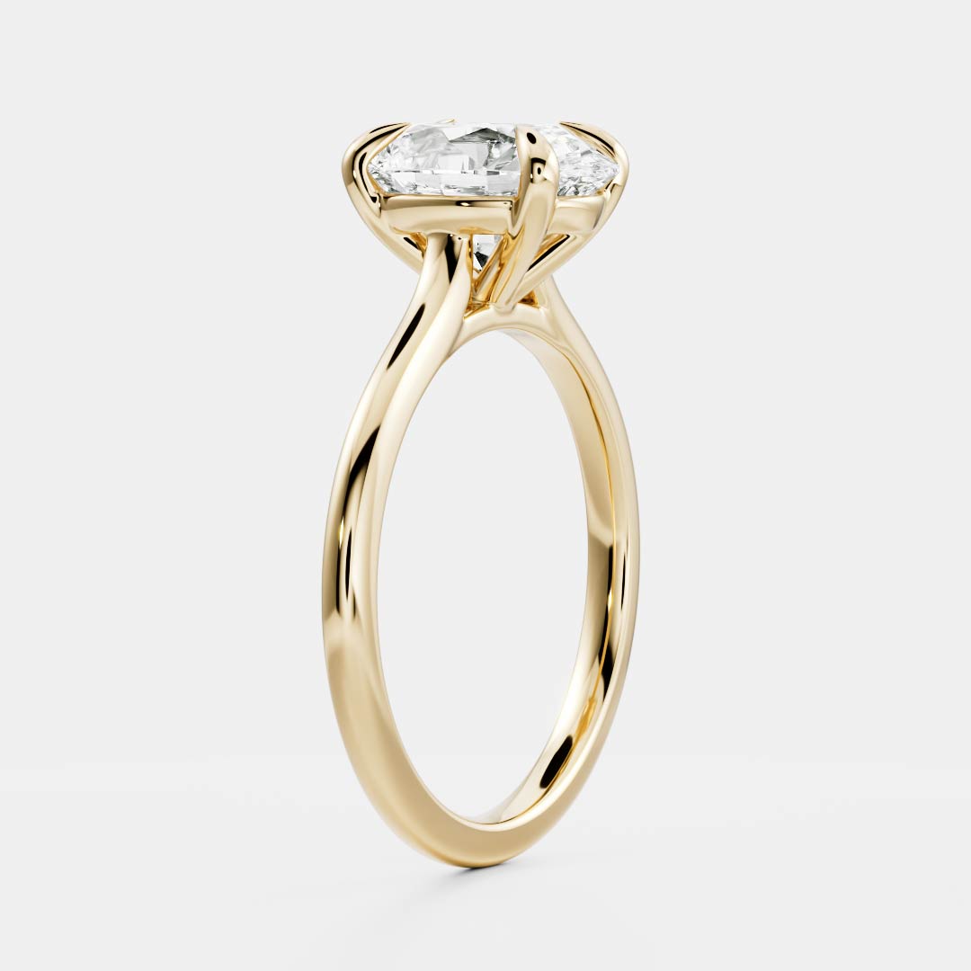 The Luise Ring® - Oval Cathedral Solitaire