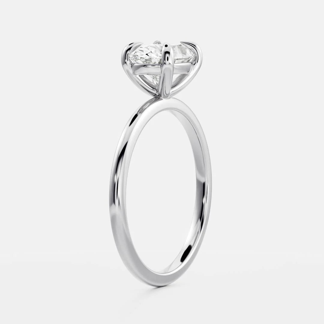 1.0CT East West Oval Lab Grown Diamond Solitaire Engagement Ring