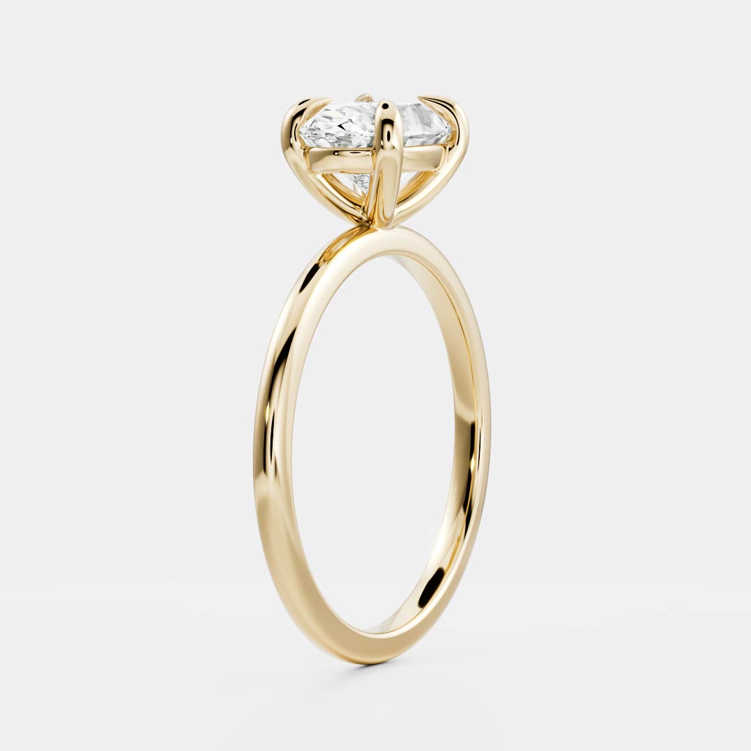 1.0CT East West Oval Lab Grown Diamond Solitaire Engagement Ring