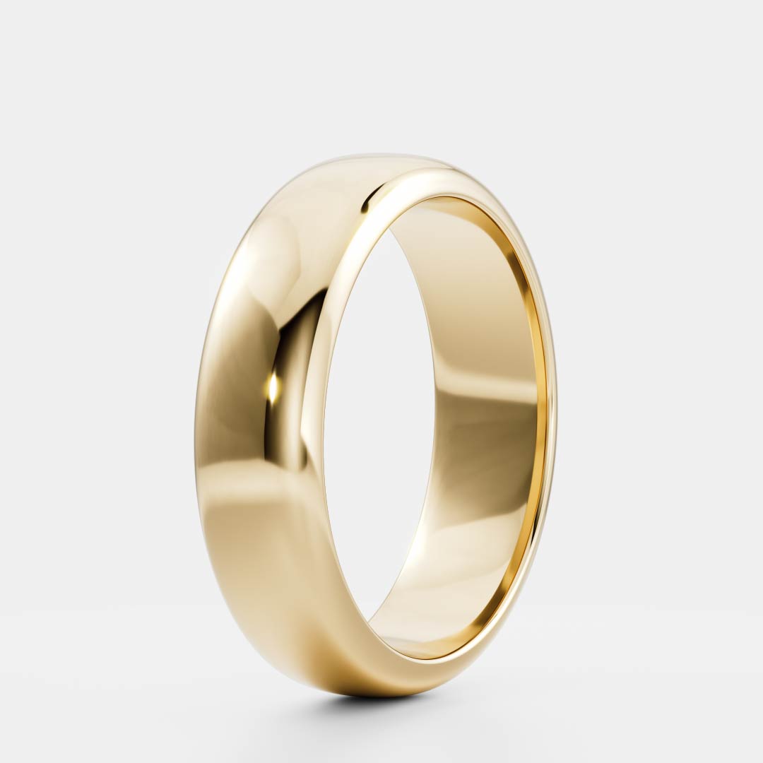 14K Solid Gold Classic Men's Wedding Band