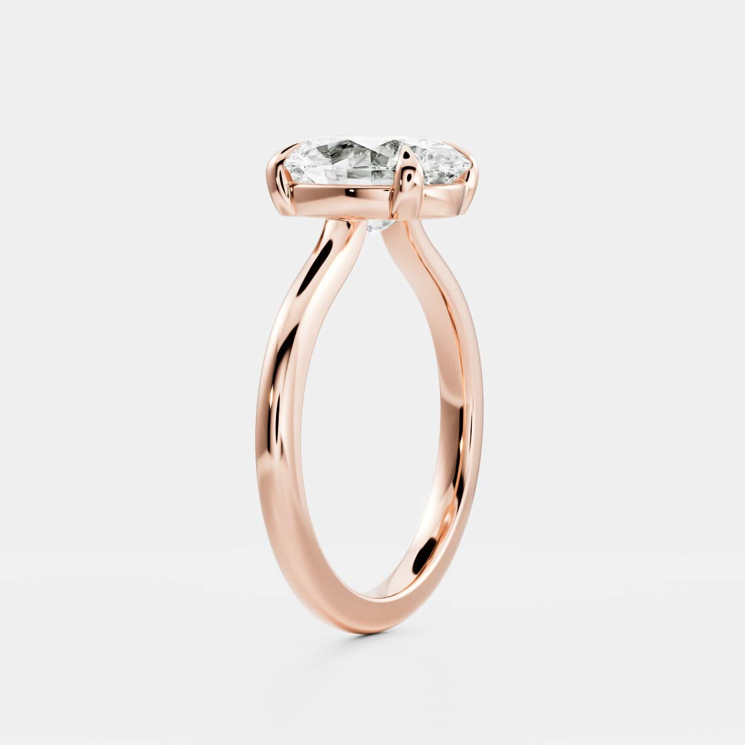 The Luise Ring® - Low Set Oval Solitaire