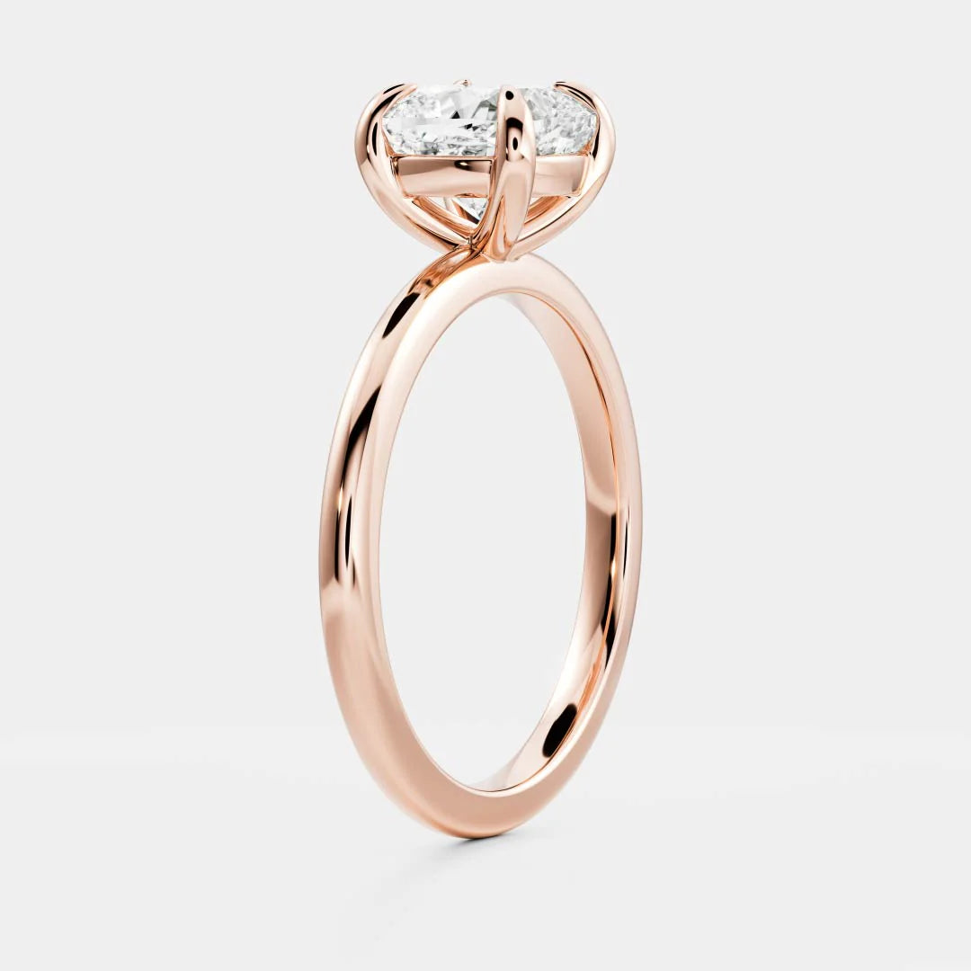1.0CT Cushion Cut Lab Grown Diamond Solitaire Engagement Ring