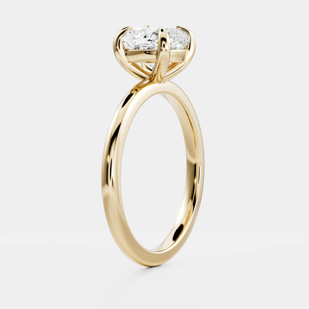 1.0CT Cushion Cut Lab Grown Diamond Solitaire Engagement Ring