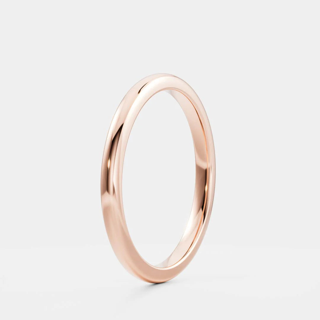 14K Solid Gold Simple Plain Wedding Band