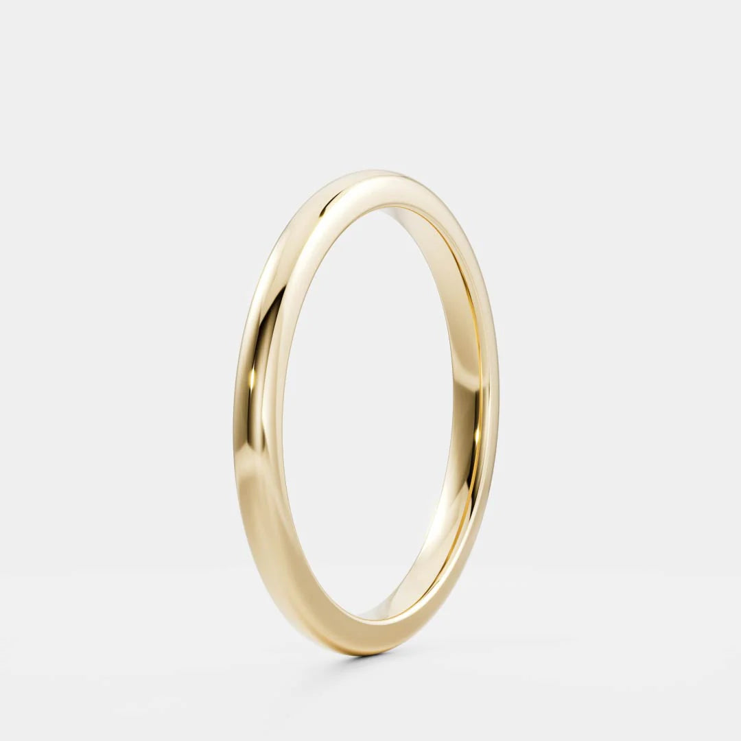 14K Solid Gold Simple Plain Wedding Band