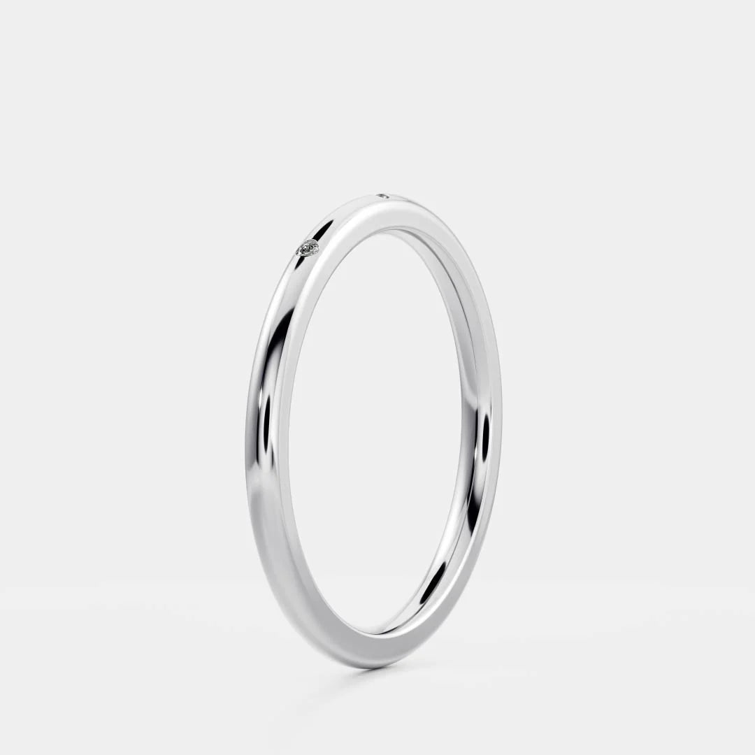 Flush Set Round Lab Grown Diamond Wedding Band