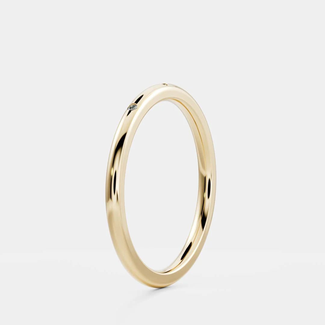 Flush Set Round Lab Grown Diamond Wedding Band