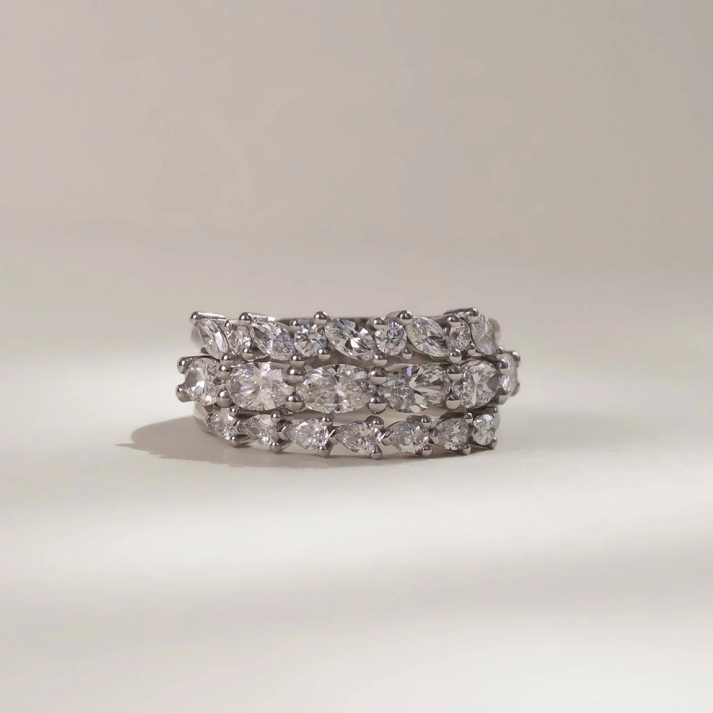 Horizontal Oval Lab Grown Diamond Wedding Band