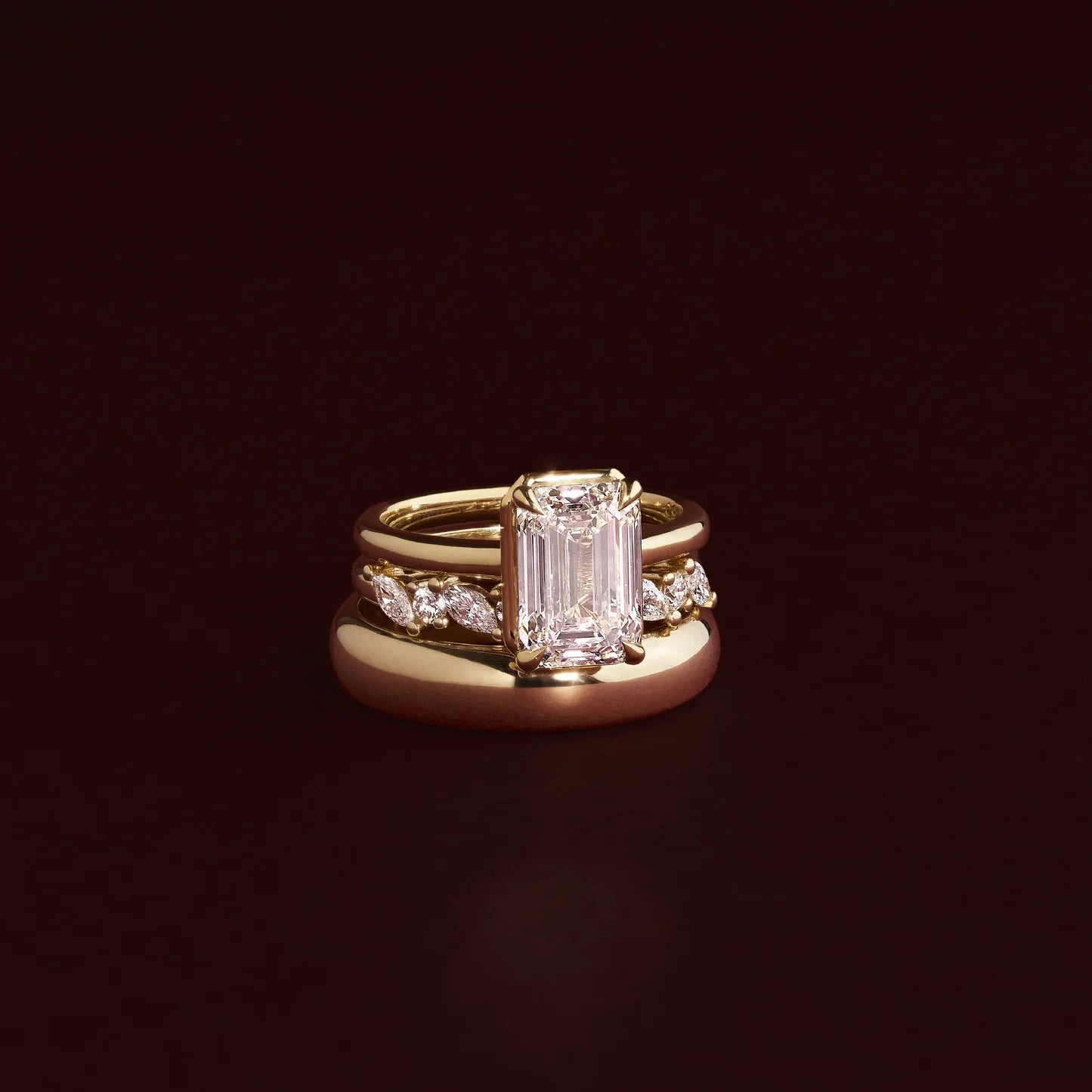 2.50CT Bezel Set Emerald Cut Lab Grown Diamond Solitaire Engagement Ring
