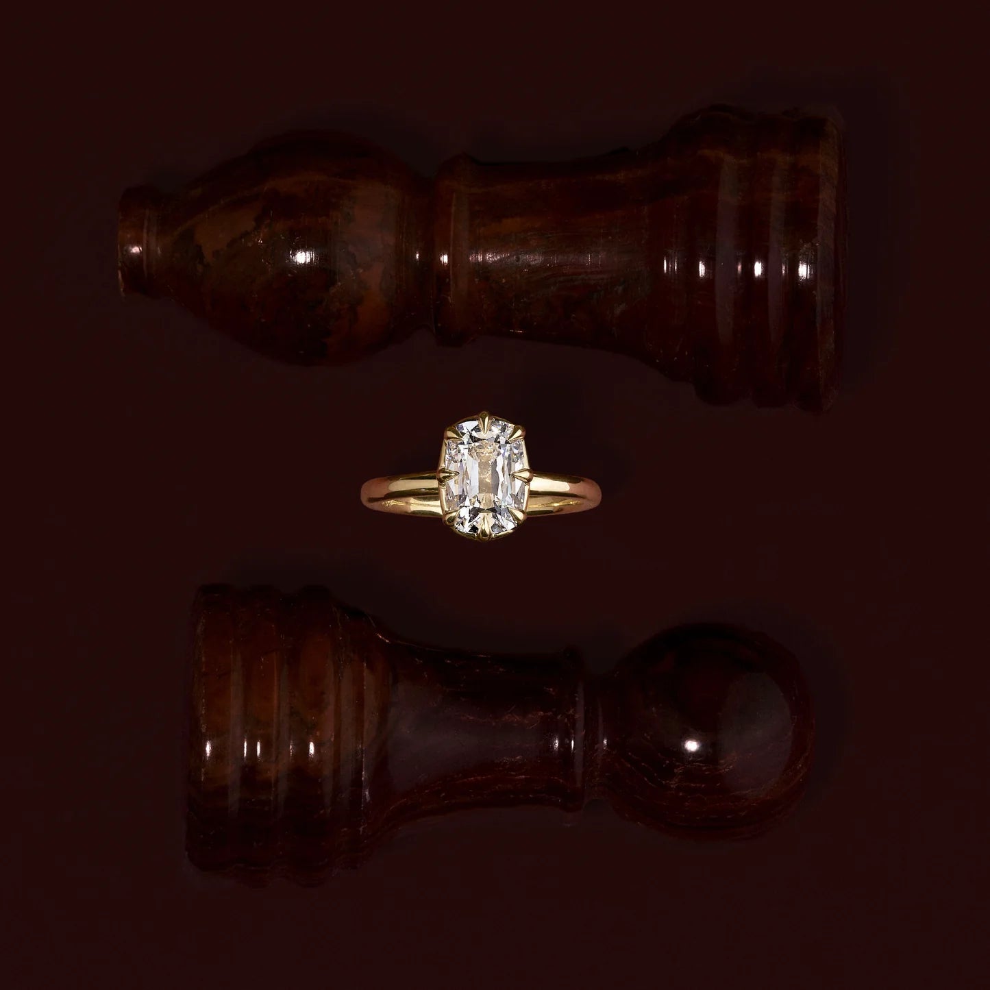 1.50CT Elongated Cushion Cut Lab Grown Diamond Bezel Solitaire Engagement Ring