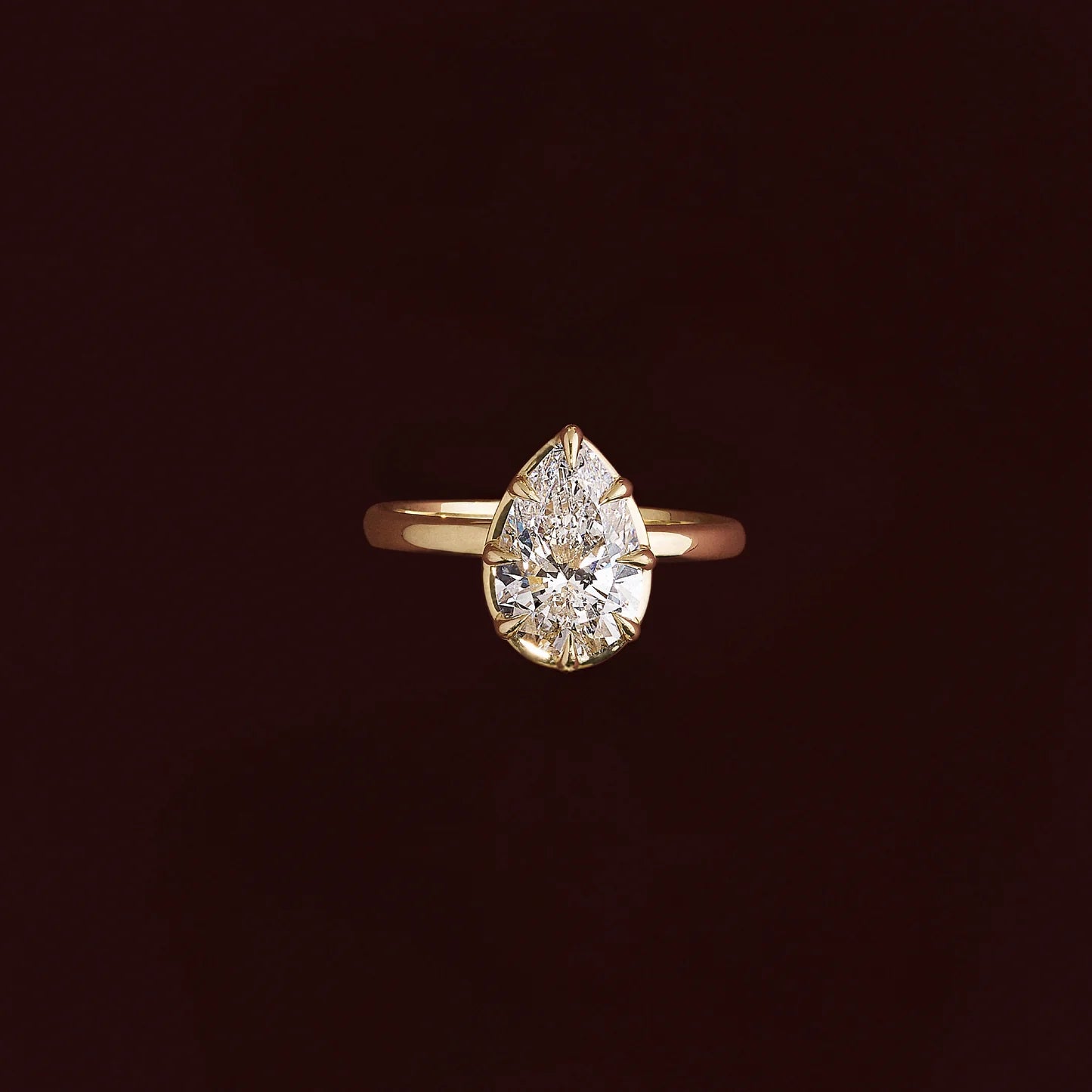 2.50CT Pear Cut Lab Grown Diamond Bezel Solitaire Engagement Ring