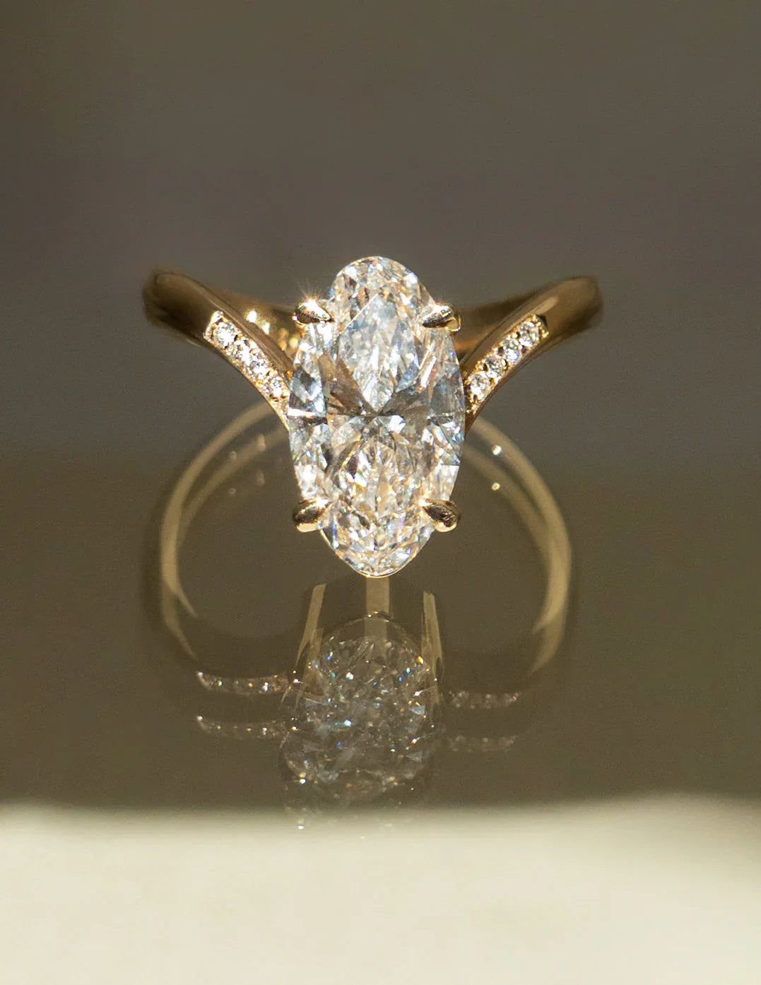 2.0CT Oval Lab Grown Diamond Unique Ring With Open Cuff Band