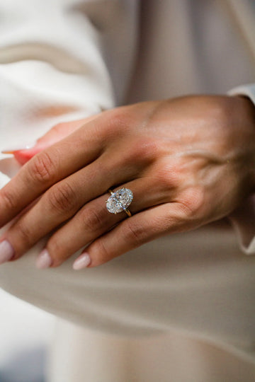 6.0CT Oval Lab Grown Diamond Solitaire Engagement Ring