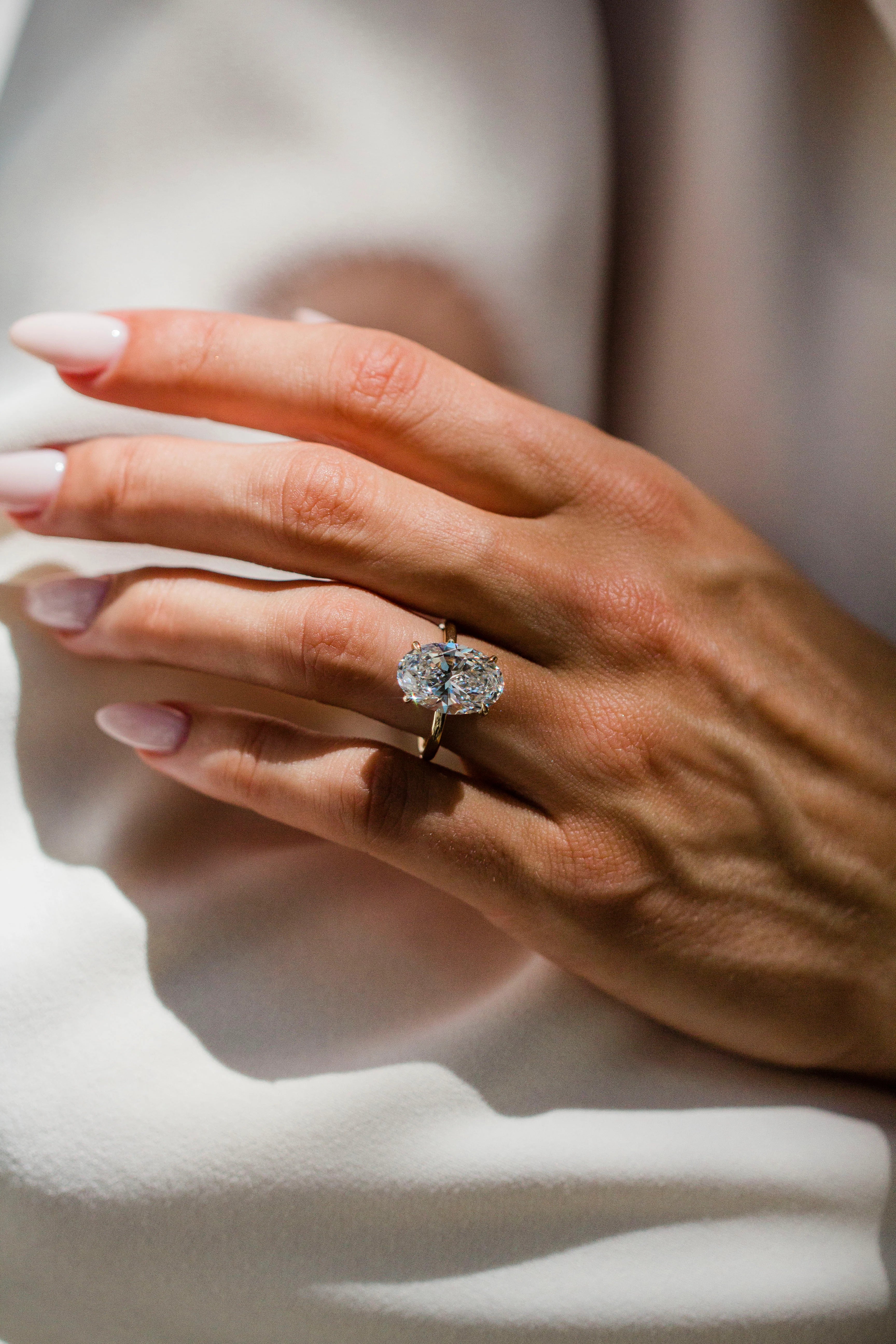 6.0CT Oval Lab Grown Diamond Solitaire Engagement Ring