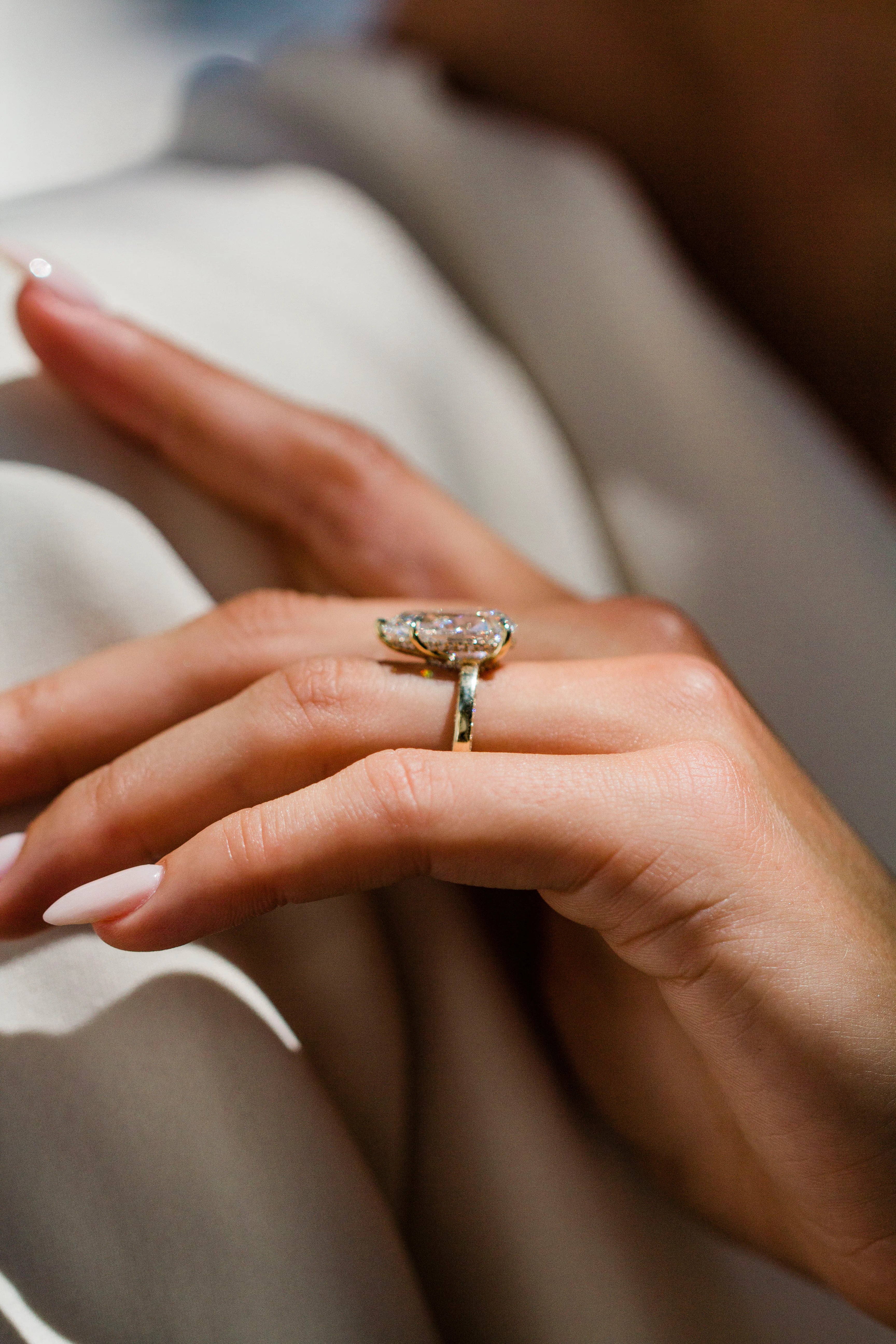 6.0CT Pear Shaped Lab Grown Diamond Solitaire Engagement Ring