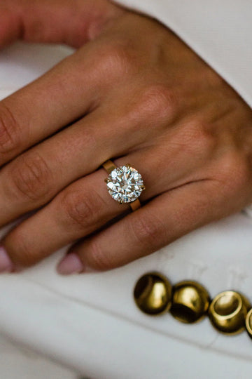 6.0CT Round Cut Lab Grown Diamond Solitaire Engagement Ring