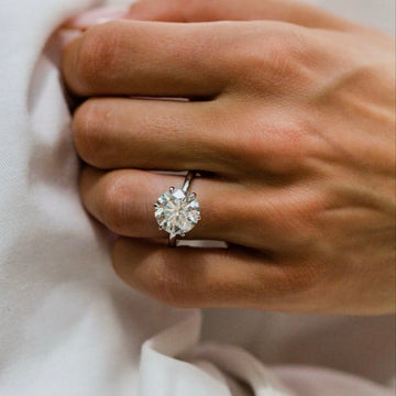 2.0CT-4.0CT Round Lab Grown Diamond Hidden Halo Engagement Ring