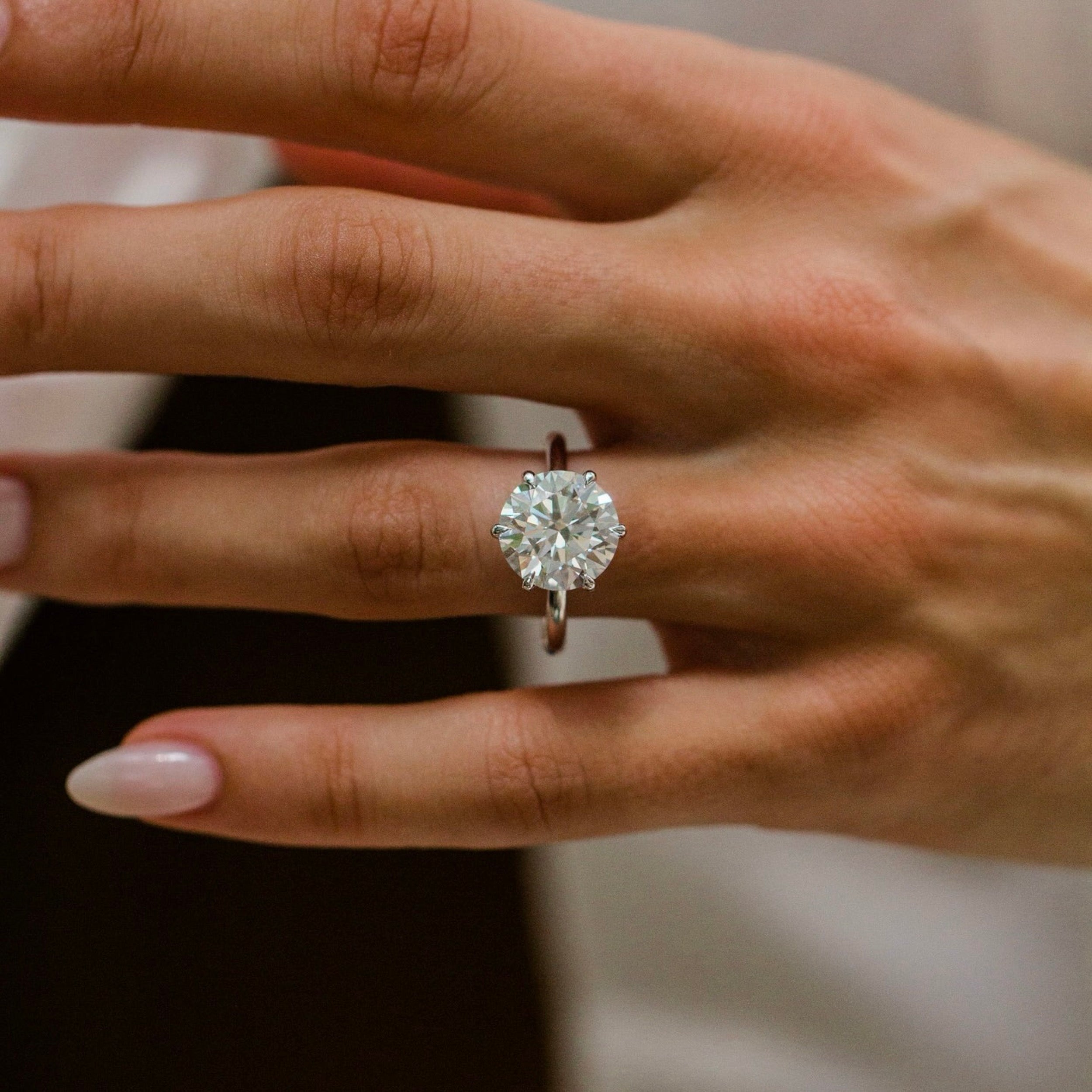 2.0CT-4.0CT Round Lab Grown Diamond Hidden Halo Engagement Ring