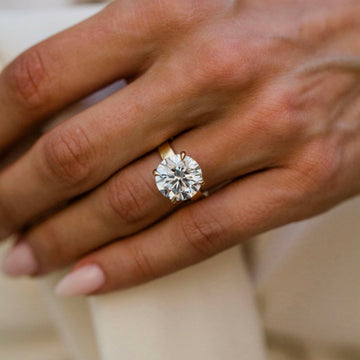 4.0CT-6.0CT Round Lab Grown Diamond Solitaire Engagement Ring