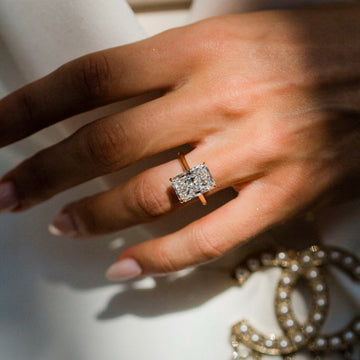 3.0CT-6.0CT Radiant Lab Grown Diamond Solitaire Engagement Ring