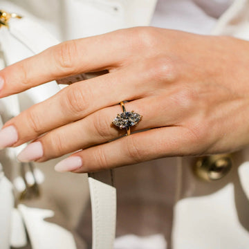 2.0CT-4.0CT Marquise Lab Grown Diamond Hidden Halo Solitaire Engagement Ring