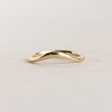 14K Solid Gold Round Lab Grown Diamond Contour Band