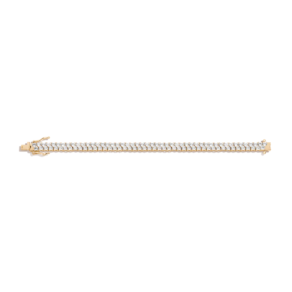 Heart Shape Two Row Lab Grown Diamond Tennis Bracelet