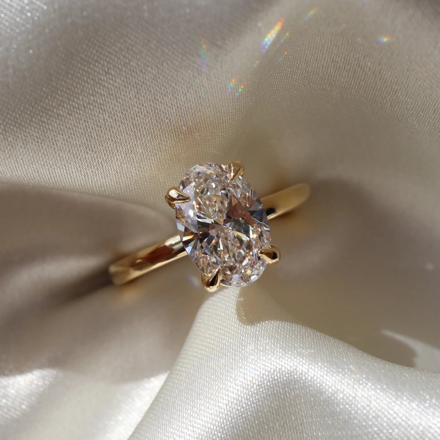 2.50CT Oval Cut Lab Grown Diamond Solitaire Engagement Ring