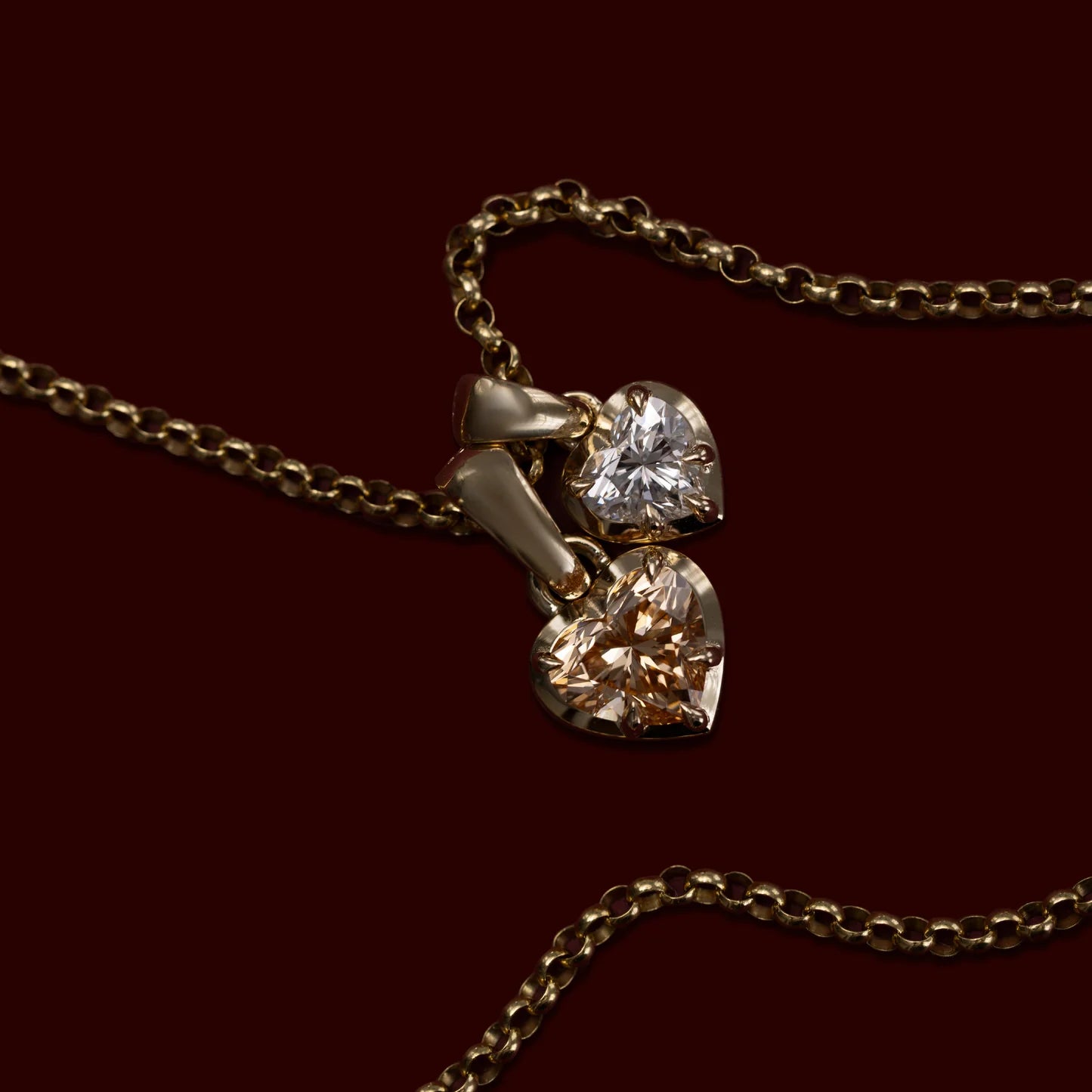 1.0CT Cut-Down Bezel Set Heart Shape Lab Grown Diamond Georgian Style Pendant