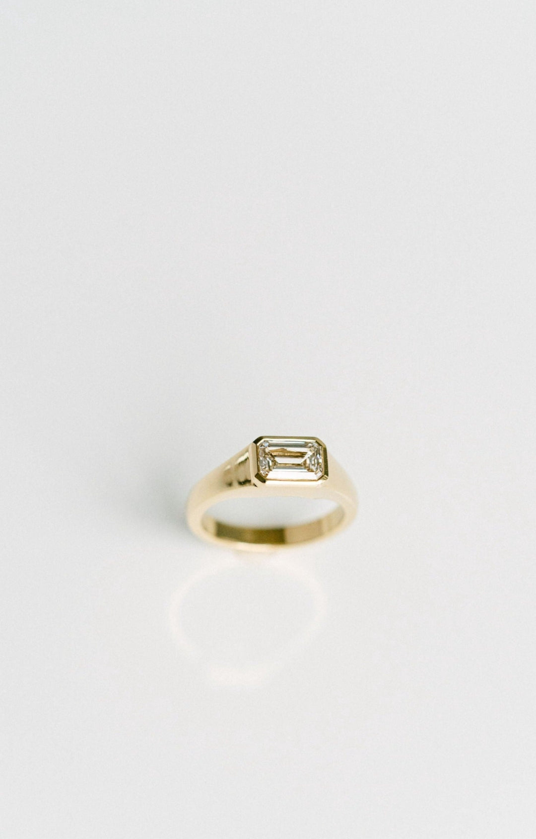 1.50CT East West Emerald Cut Lab Grown Diamond Signet Ring