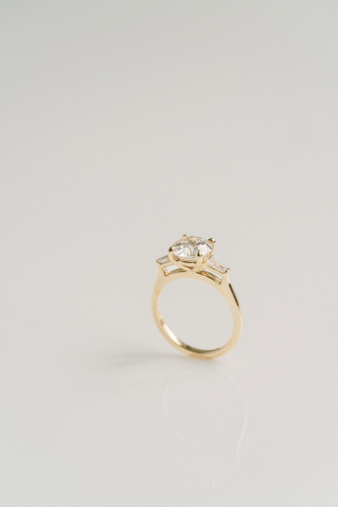 2.50CT Round Lab Grown Diamond Three Stone Engagement Ring