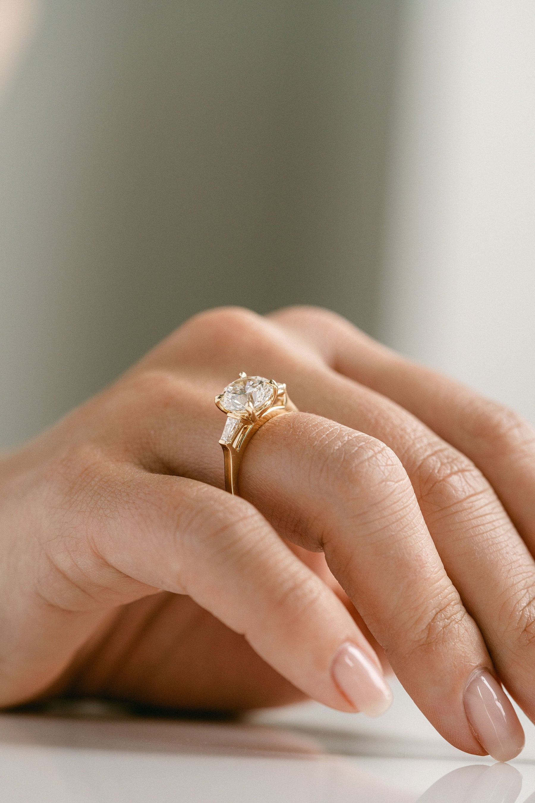 2.50CT Round Lab Grown Diamond Three Stone Engagement Ring