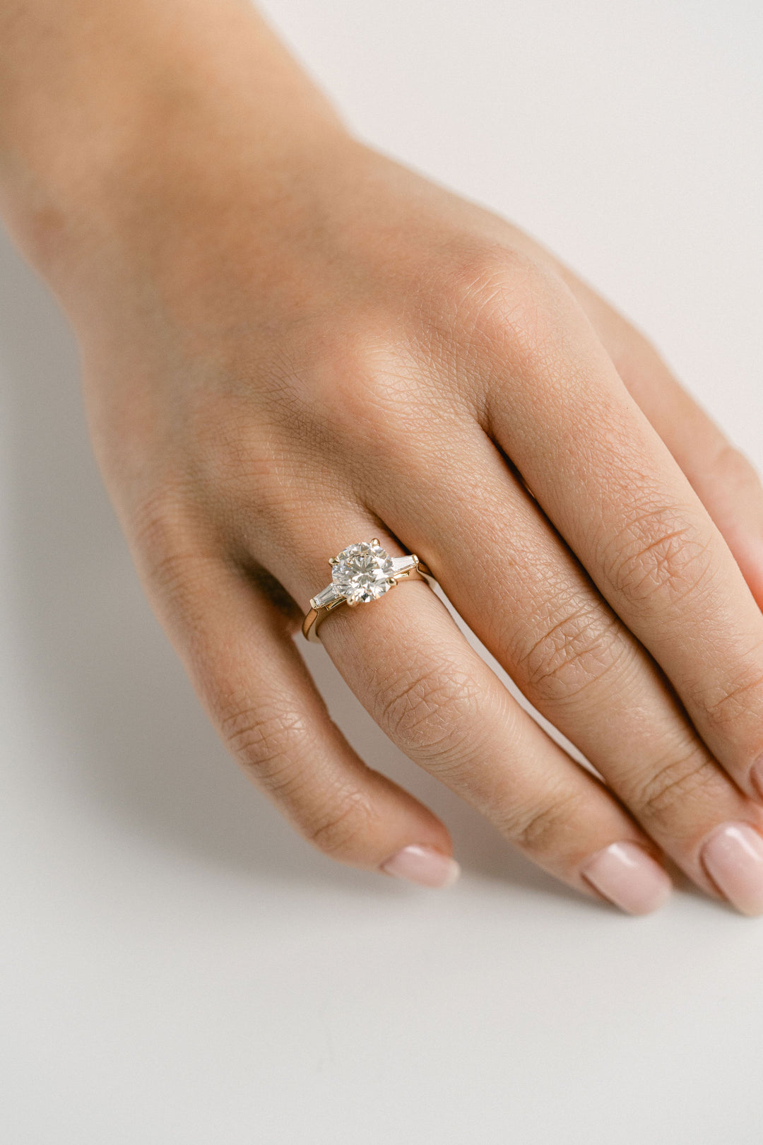 2.50CT Round Lab Grown Diamond Three Stone Engagement Ring