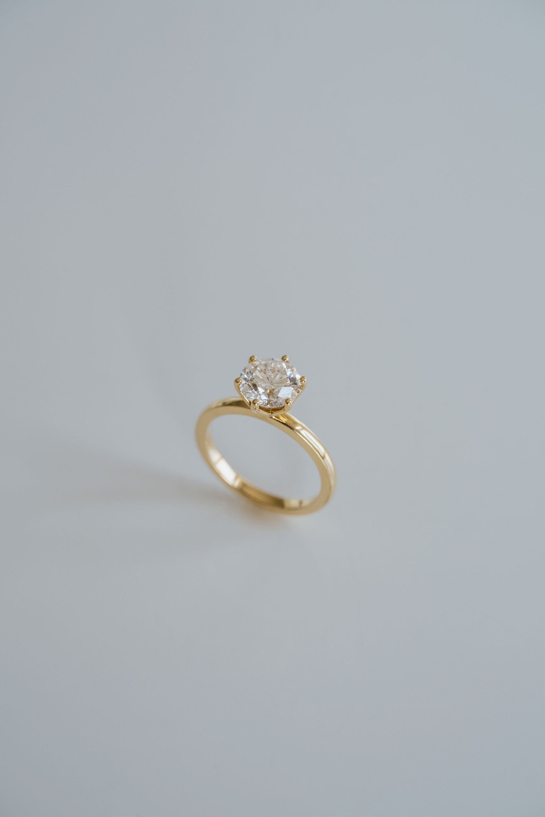 2.0CT Six Prong Set Round Lab Grown Diamond Solitaire Engagement Ring