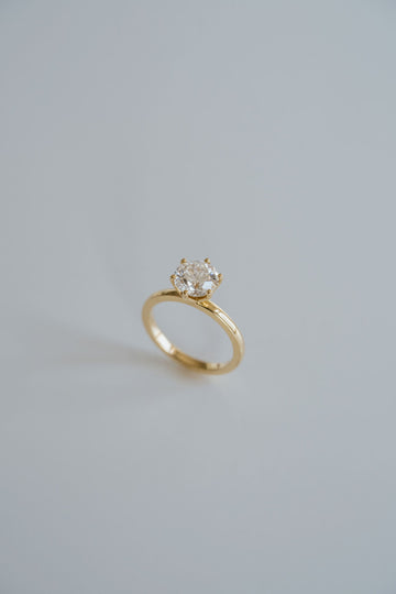 2.0CT Six Prong Set Round Lab Grown Diamond Solitaire Engagement Ring
