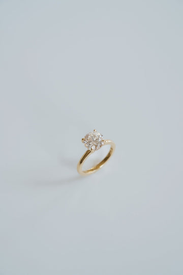 2.0CT Round Lab Grown Diamond Hidden Halo Solitaire Engagement Ring