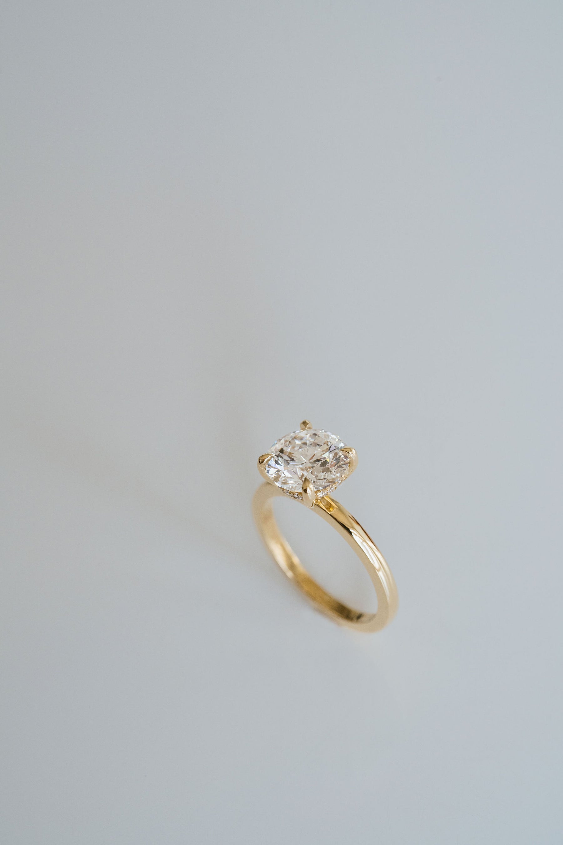 2.0CT Round Lab Grown Diamond Hidden Halo Solitaire Engagement Ring