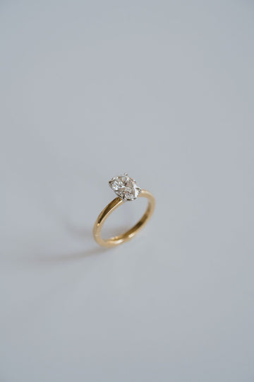 1.50CT Oval Lab Grown Diamond Two Tone Solitaire Engagement Ring