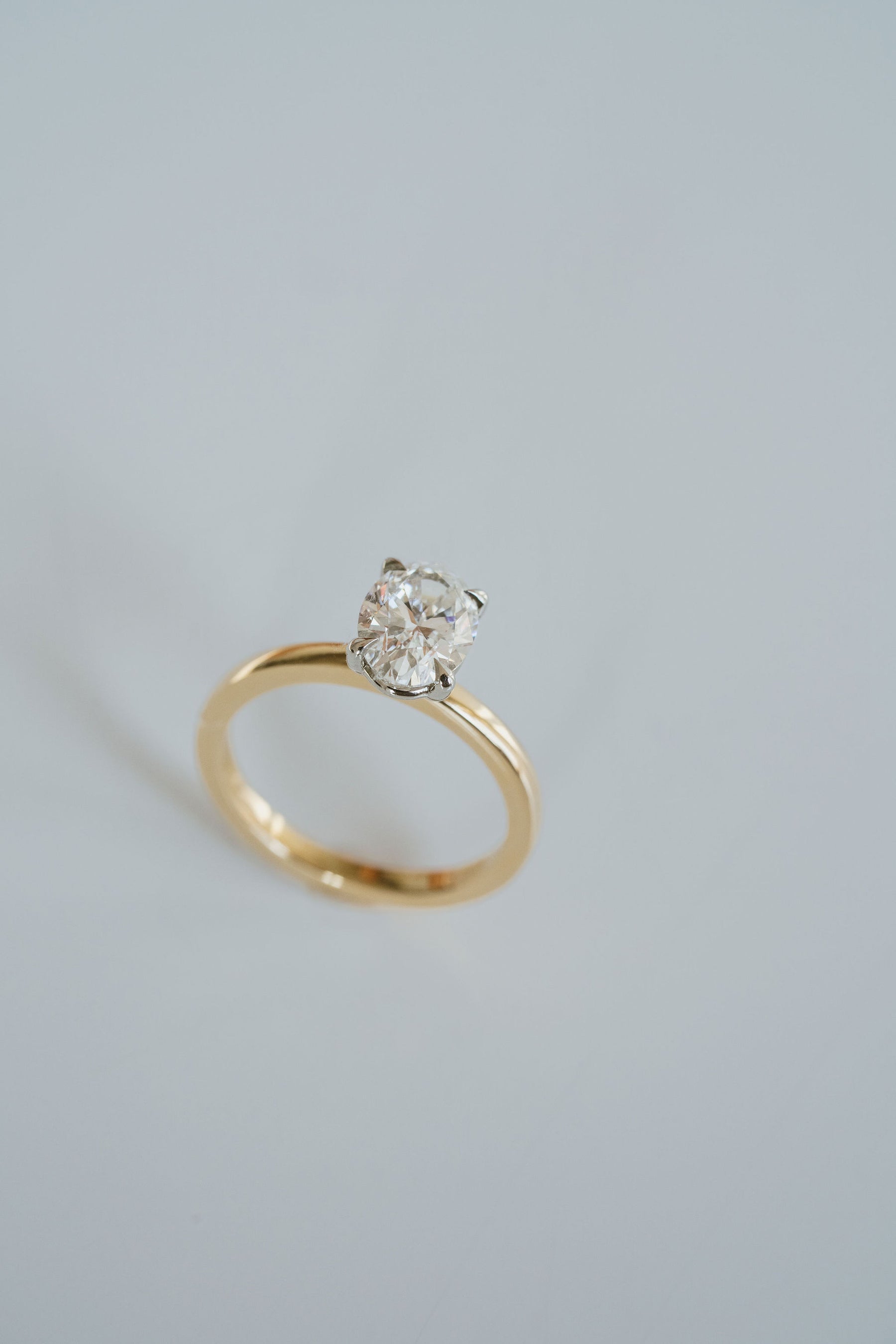 1.50CT Oval Lab Grown Diamond Two Tone Solitaire Engagement Ring