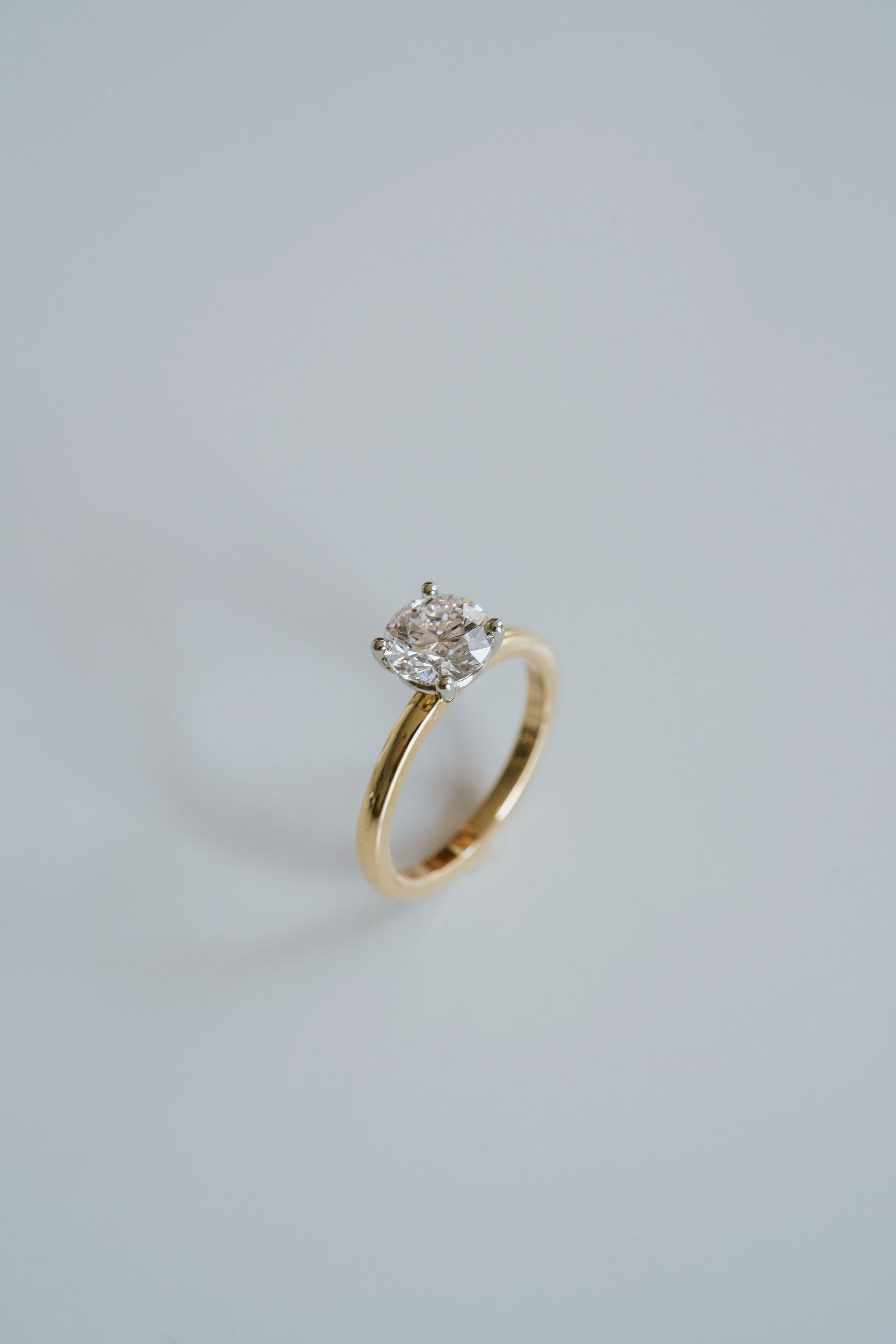 1.50CT Round Lab Grown Diamond Two Tone Solitaire Engagement Ring