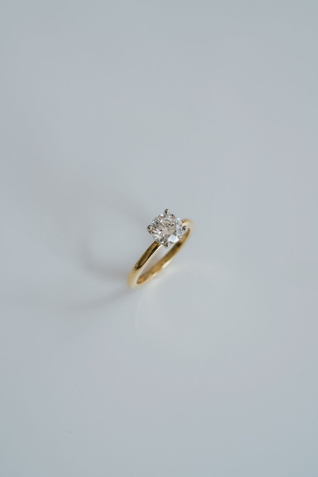 1.50CT Round Lab Grown Diamond Two Tone Solitaire Engagement Ring