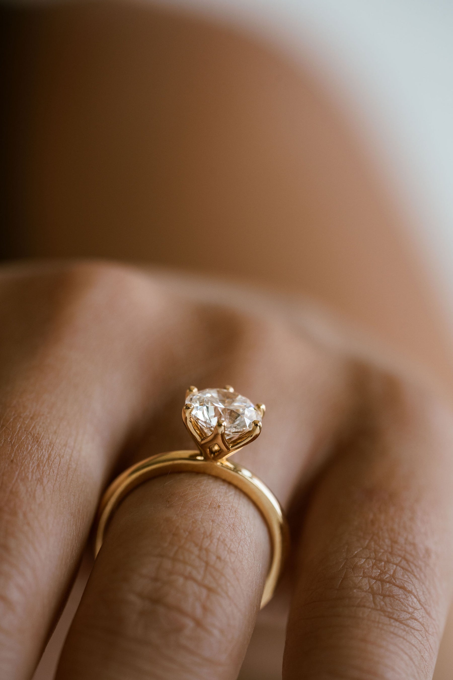 2.0CT Six Prong Set Round Lab Grown Diamond Solitaire Engagement Ring