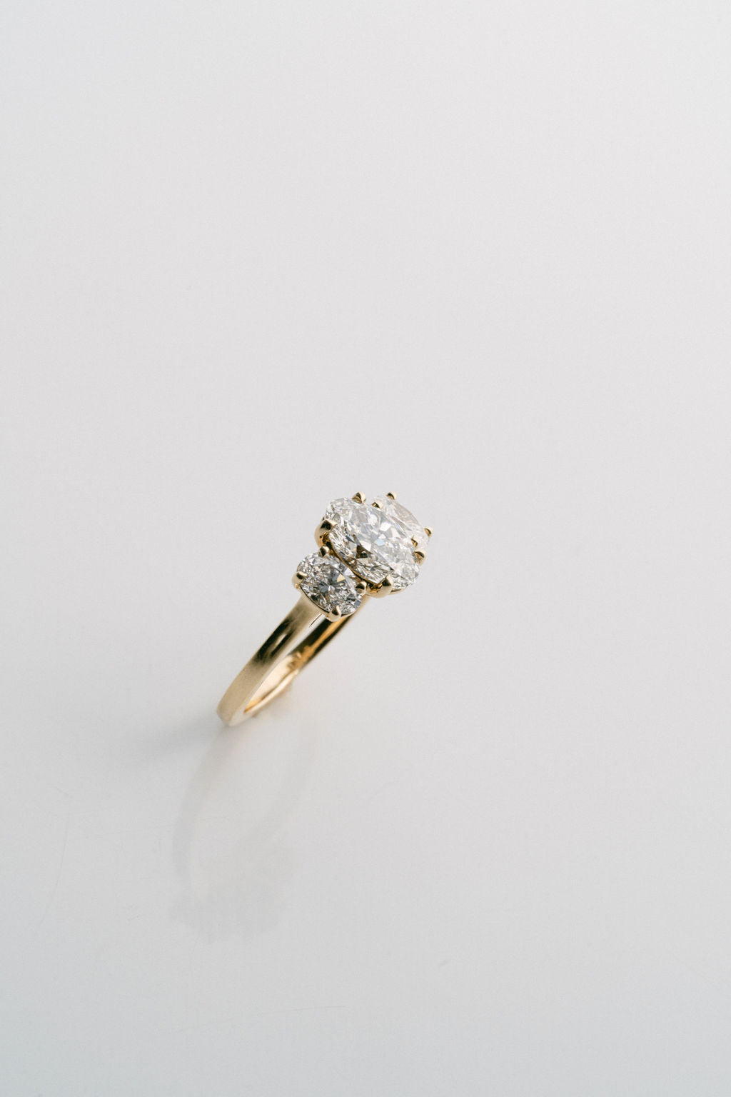 1.50CT Oval Lab Grown Diamond Three Stone Engagement Ring