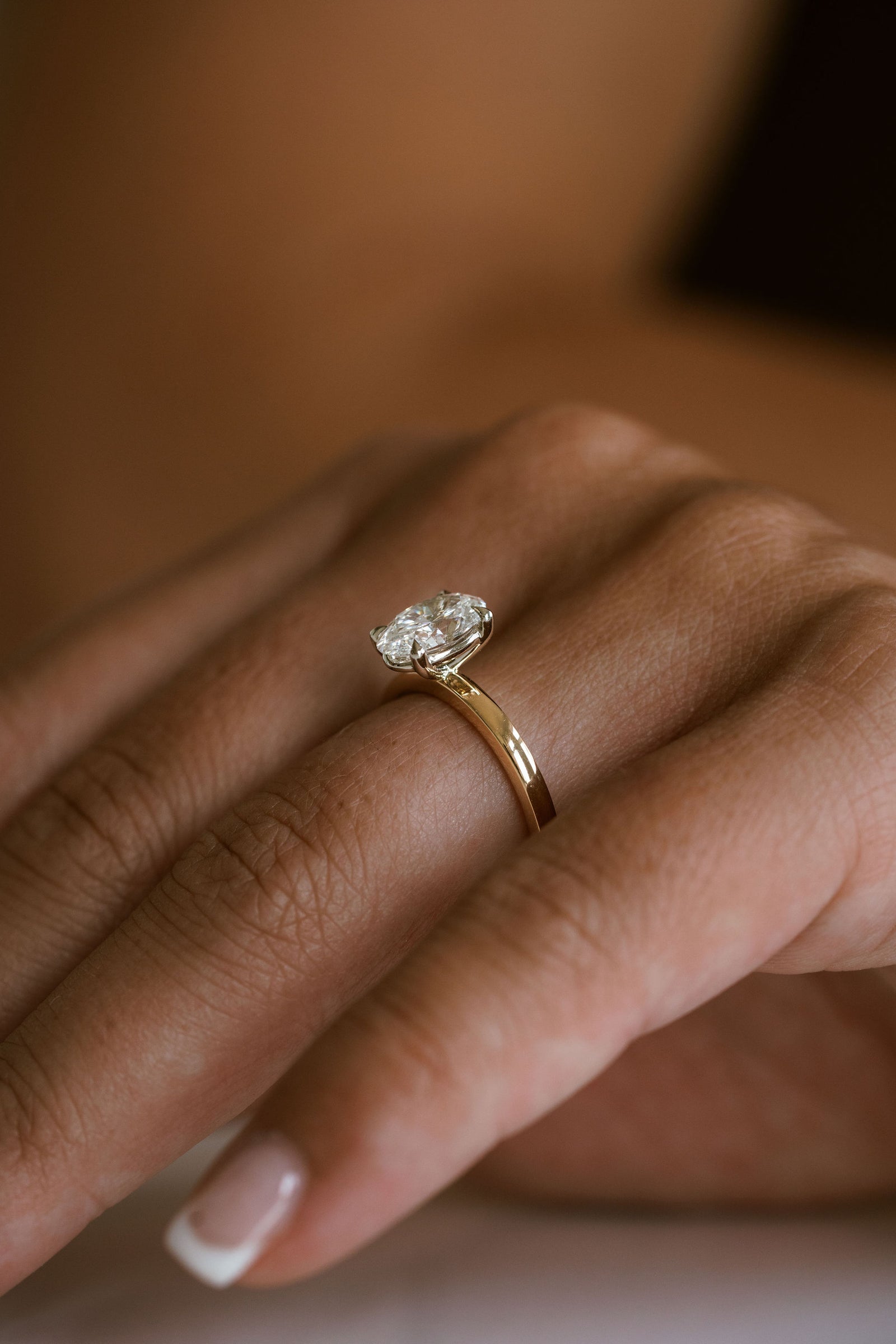 1.50CT Oval Lab Grown Diamond Two Tone Solitaire Engagement Ring